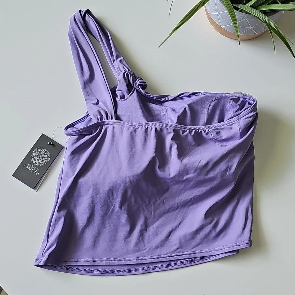 NWT Vince Camuto One-Shoulder Lavender Tankini Swim Top